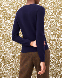 Slim-fitted cashmere cardigan - Navy