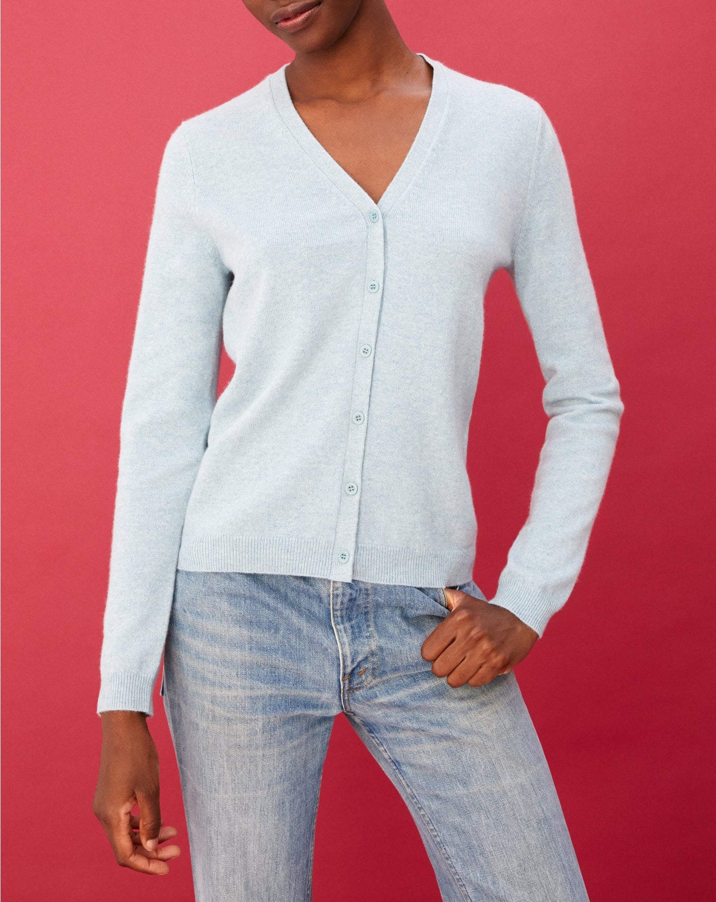 Slim-fitted cashmere cardigan - Jean