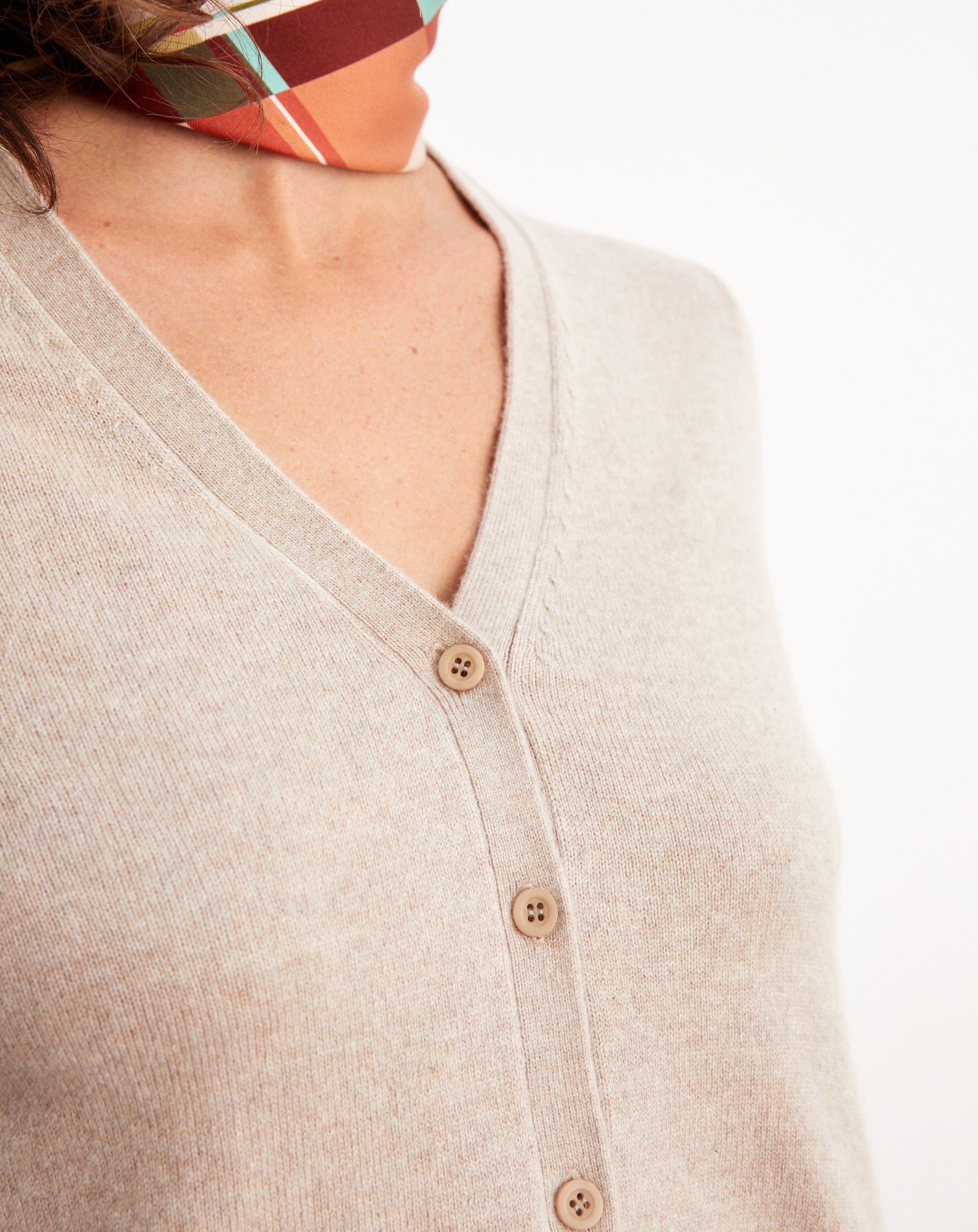 Slim-fitted cashmere cardigan - Bois de Rose