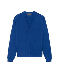 Slim-fitted cashmere cardigan - Cobalt