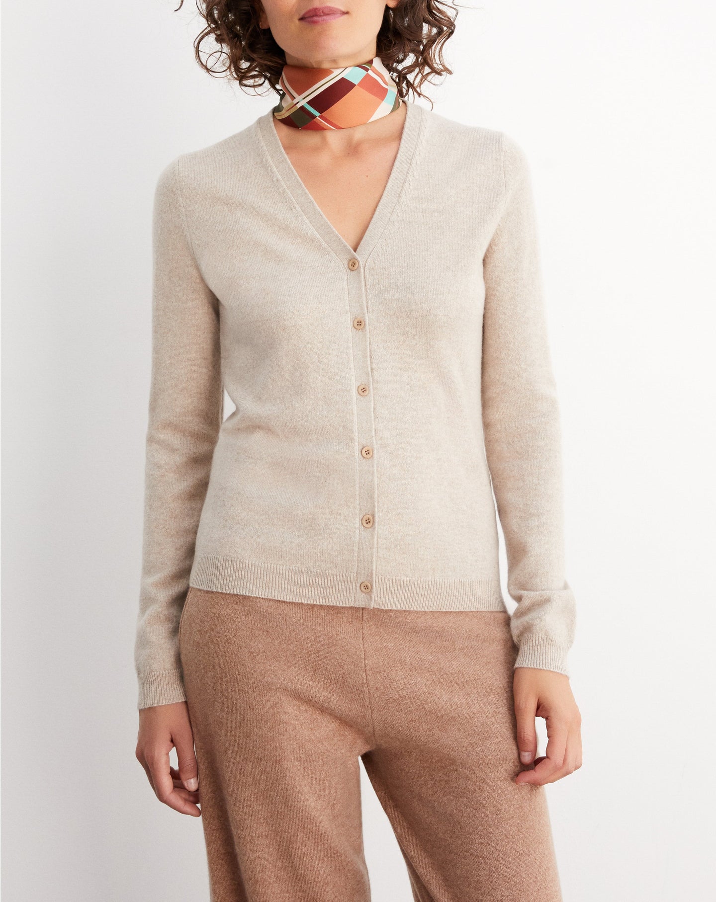 Slim-fitted cashmere cardigan - Bois de Rose