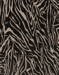 Zebra print V jumper in cashmere - Coriander & Black