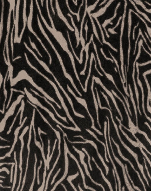 Zebra print V jumper in cashmere - Coriander & Black