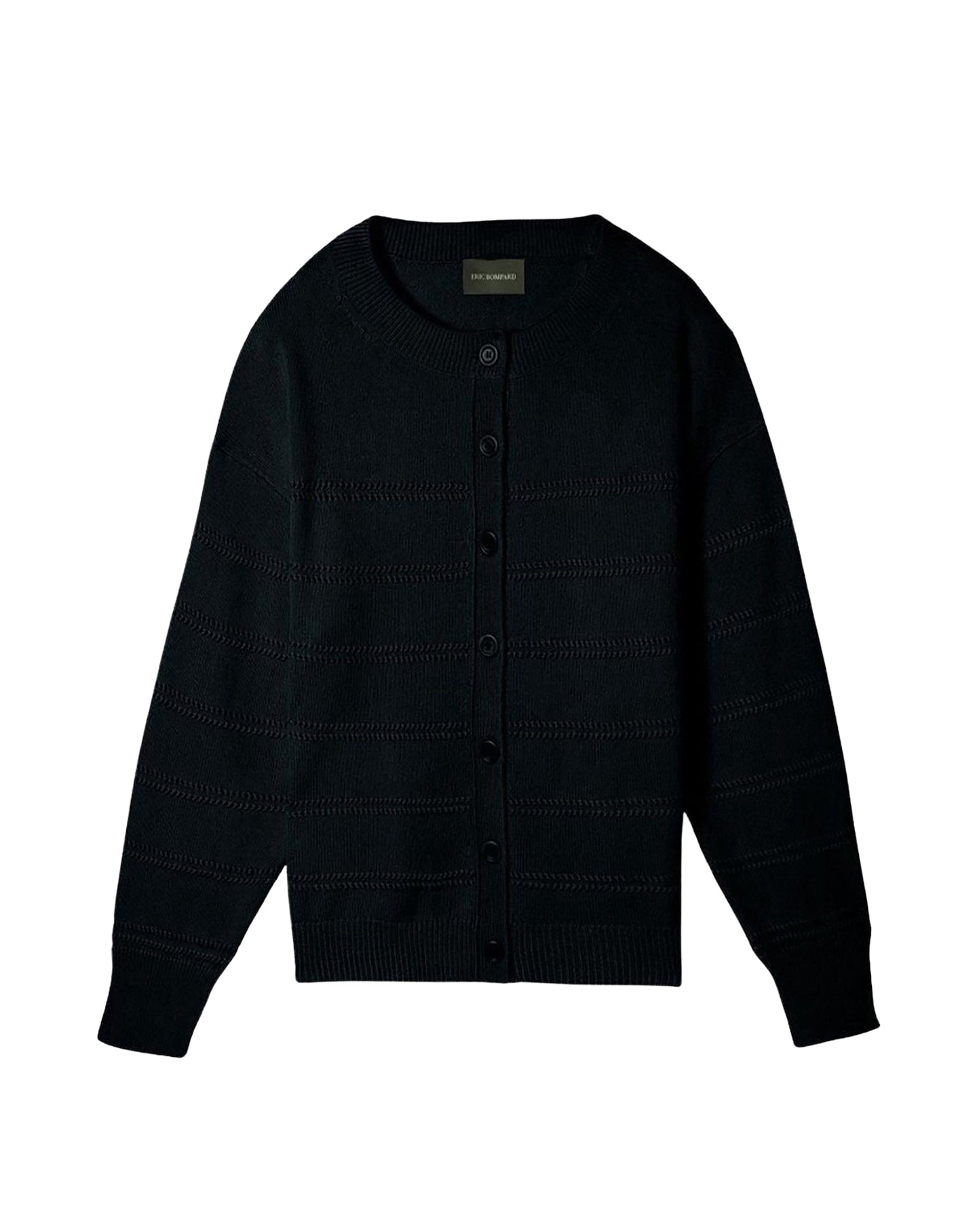 RECO175Cardigan Rayures Pointelle - Noir