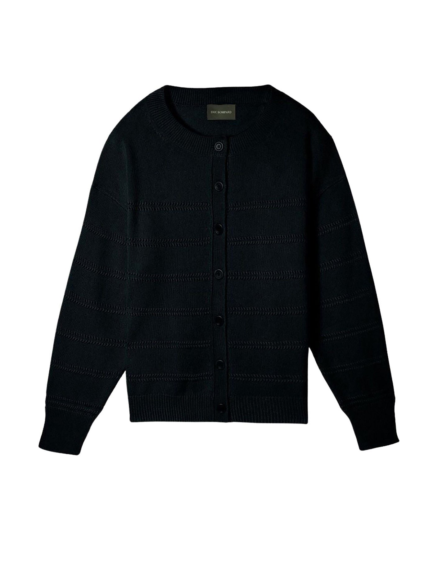 Cardigan Rayures Pointelle - Noir