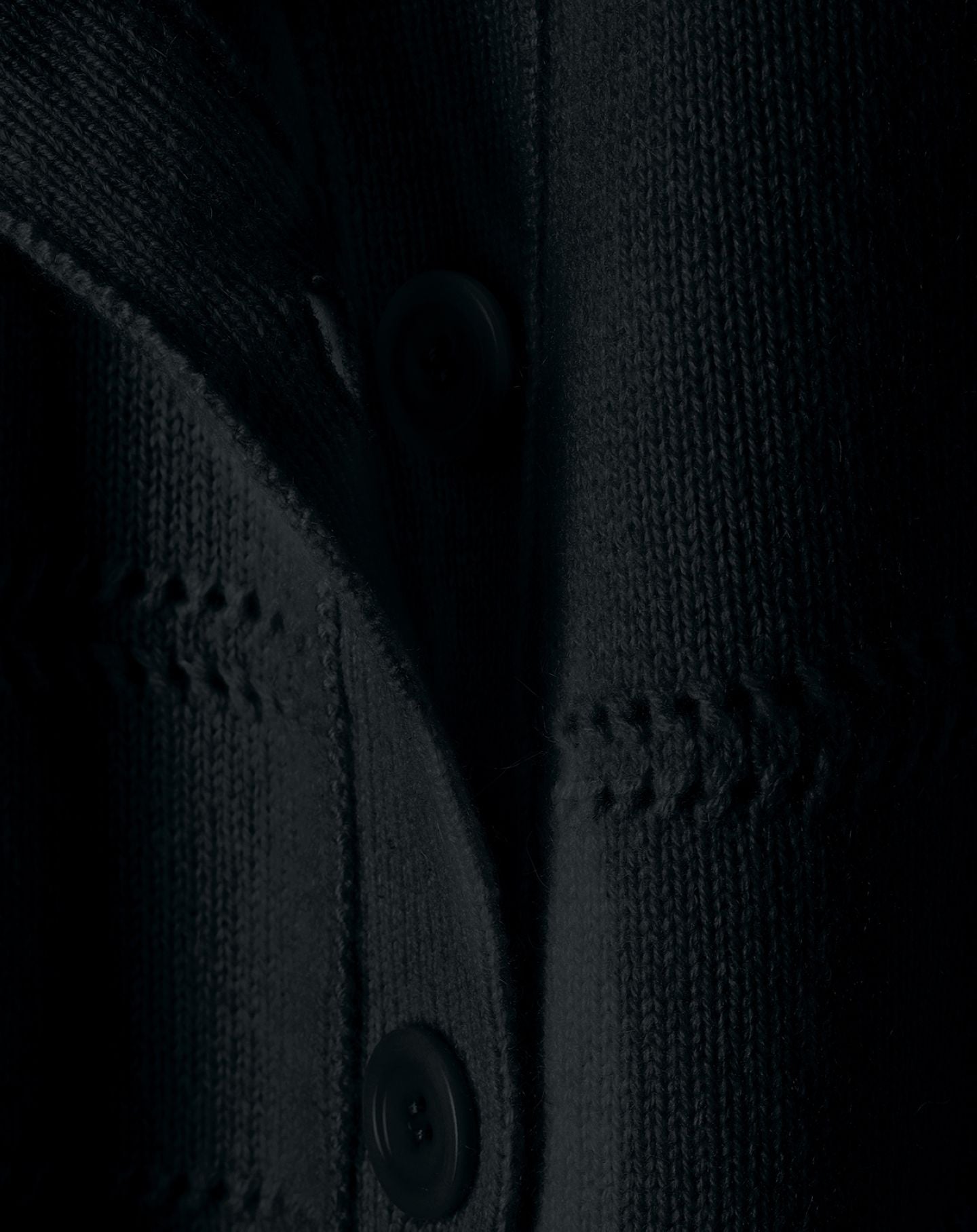 Cashmere pointelle stripe cardigan - Black