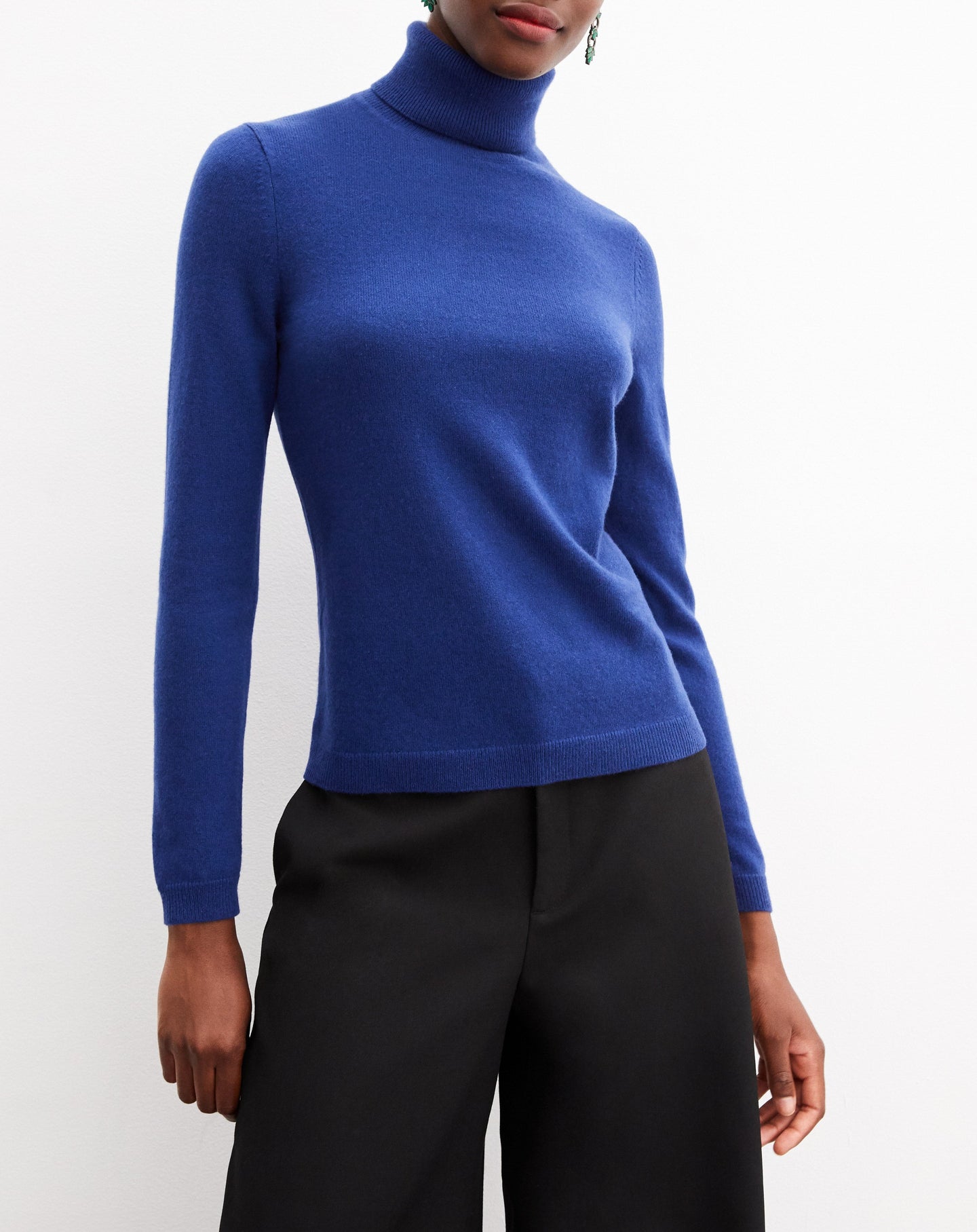 Pull col roulé cintré en cachemire - Royal
