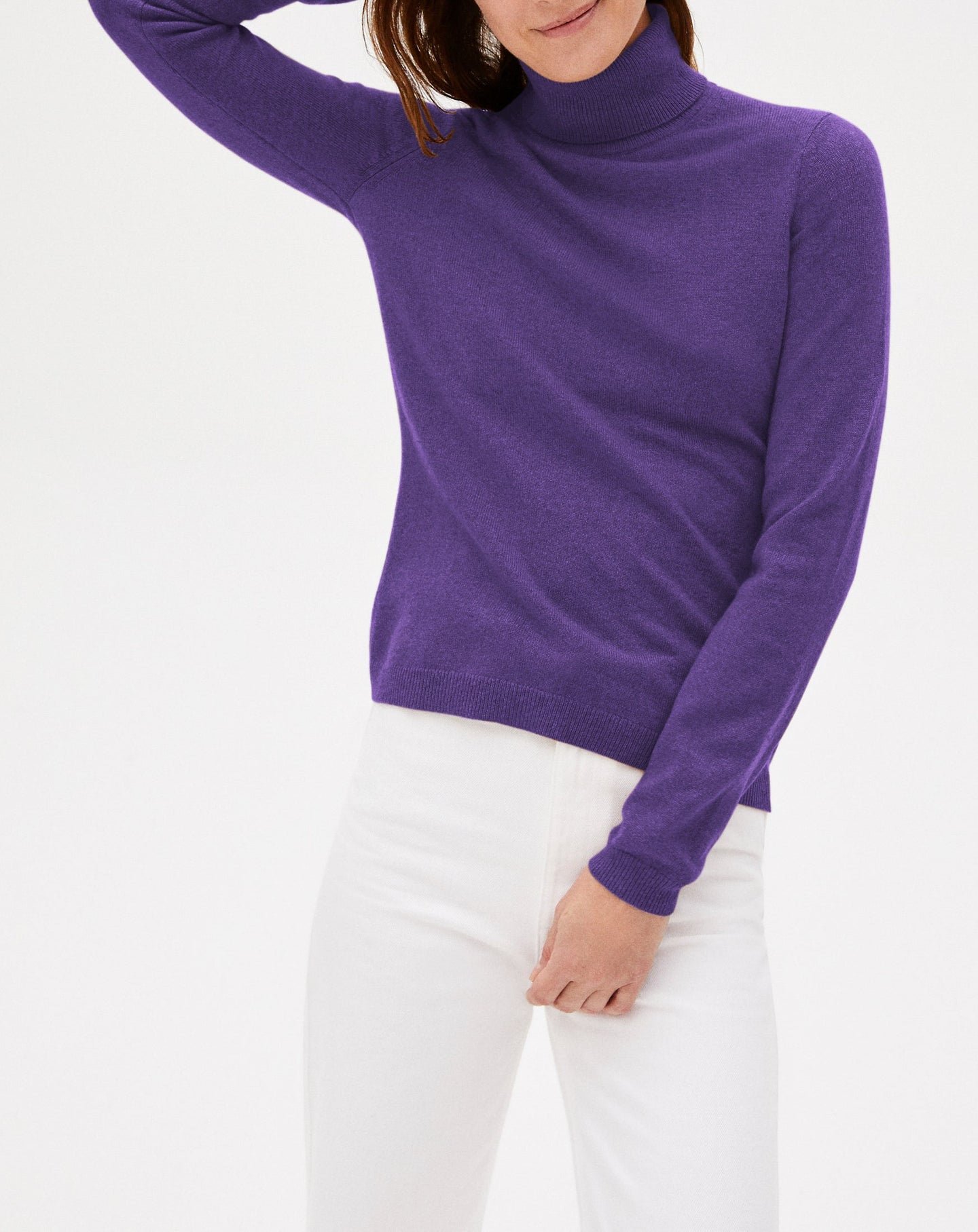 Slim-fit cashmere turtleneck jumper - Crocus