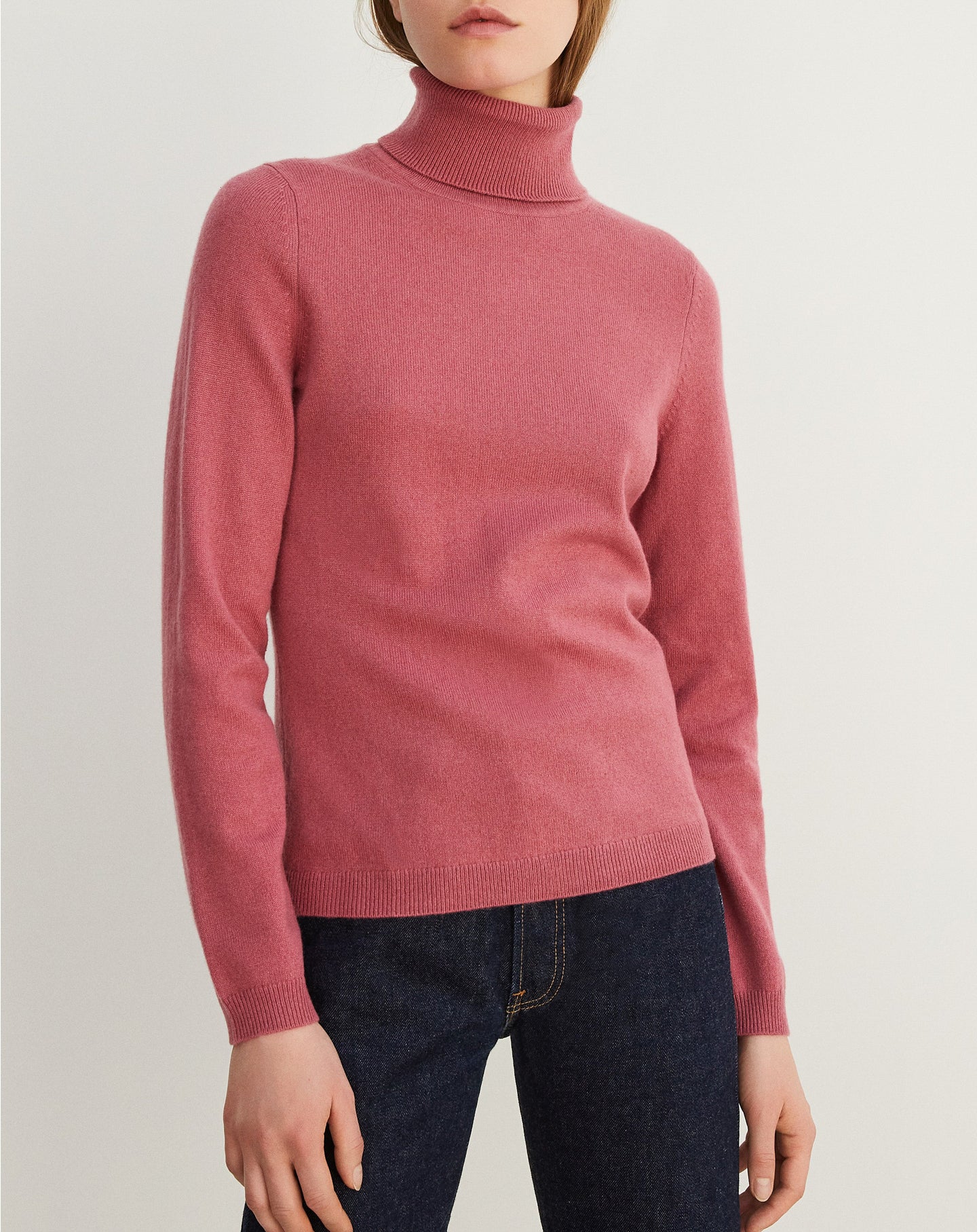 Slim-fit cashmere turtleneck jumper - Bois de Rose