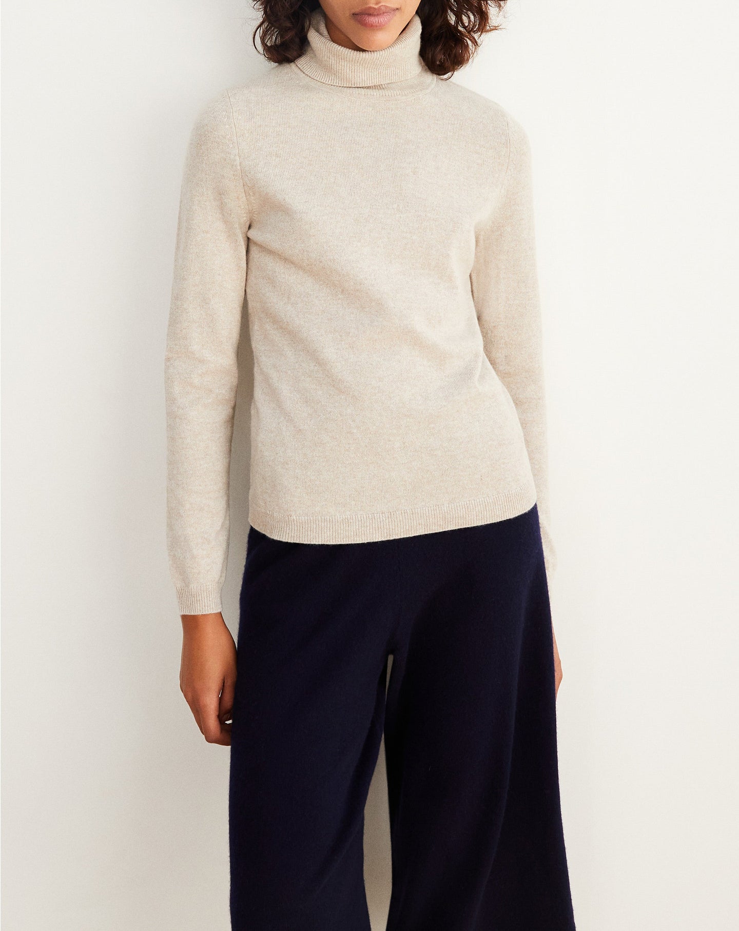 Slim-fit cashmere turtleneck jumper - Sienne