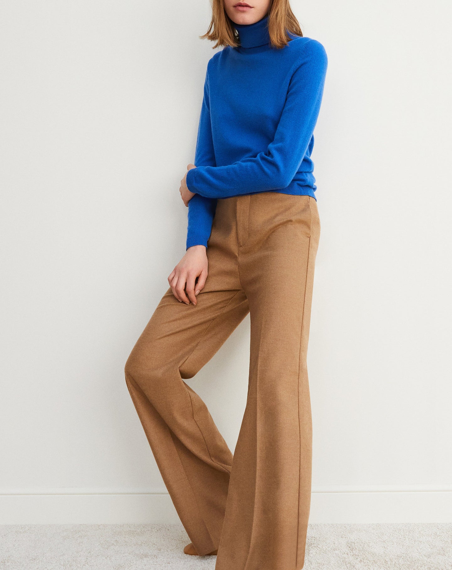 Slim-fit cashmere turtleneck jumper - Cobalt