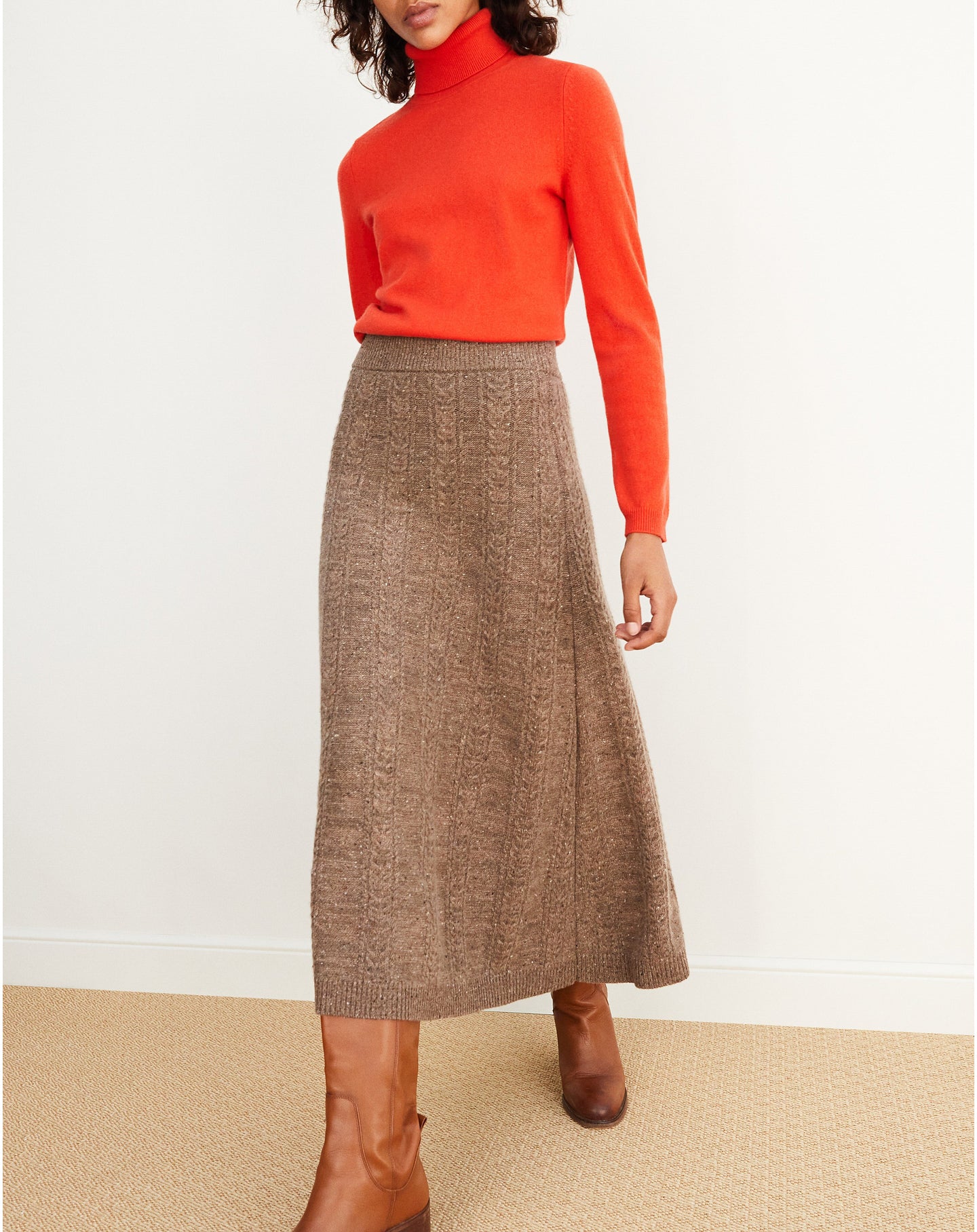 Slim-fit cashmere turtleneck jumper - Lipstick