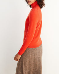 Slim-fit cashmere turtleneck jumper - Lipstick