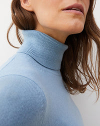 Slim-fit cashmere turtleneck jumper - Bleu Poète
