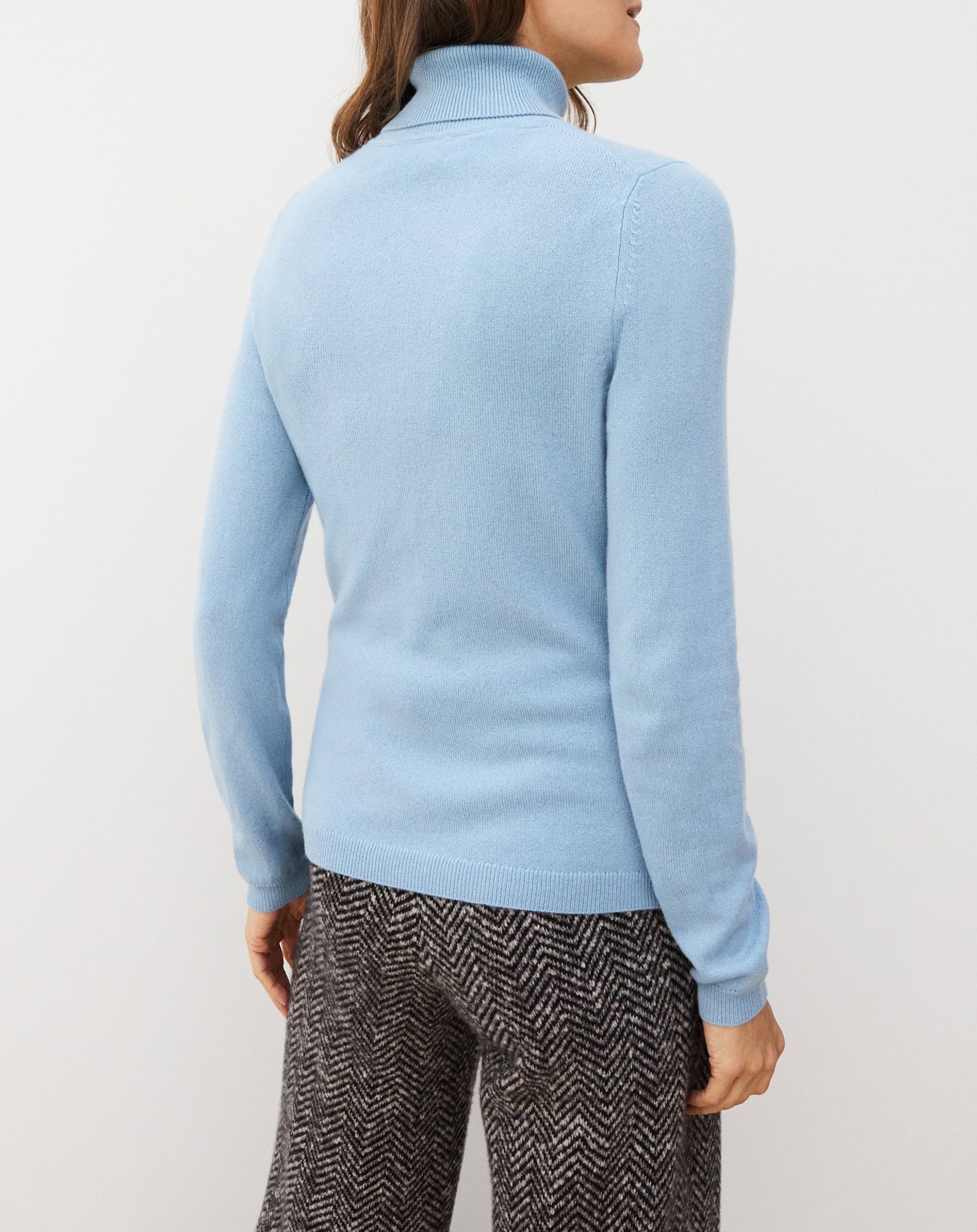 Slim-fit cashmere turtleneck jumper - Bleu Poète