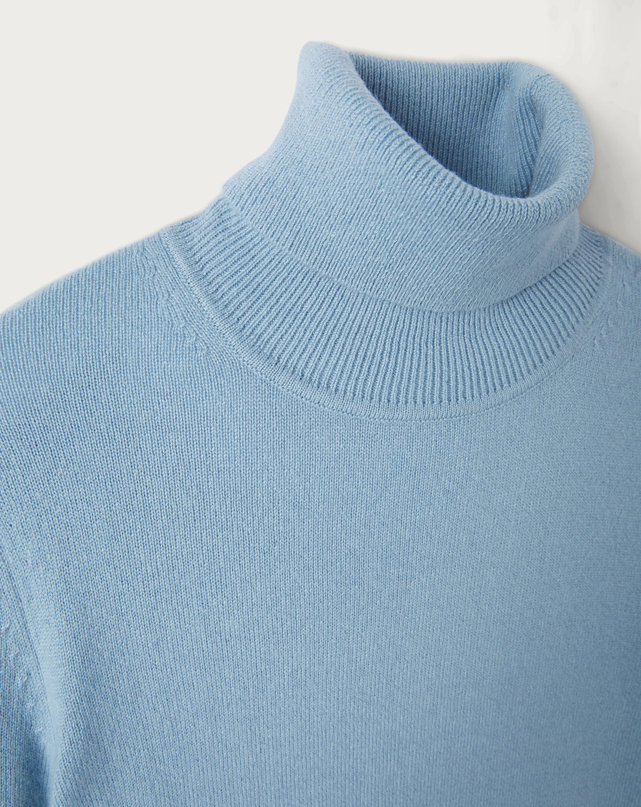 Slim-fit cashmere turtleneck jumper - Bleu Poète