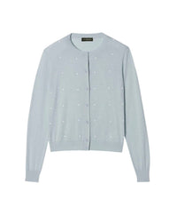 Crystal Strass Cashmere Mix Cardigan - Water Green