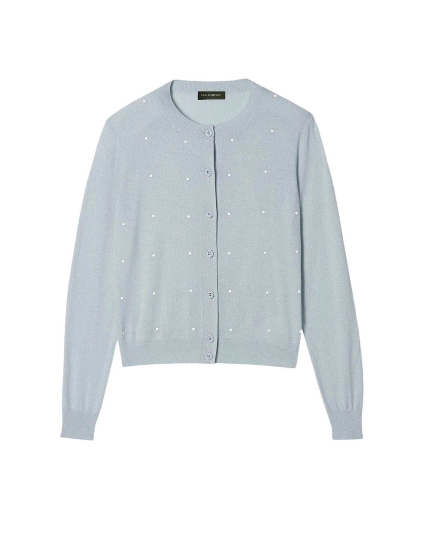 Crystal Strass Cashmere Mix Cardigan - Water Green