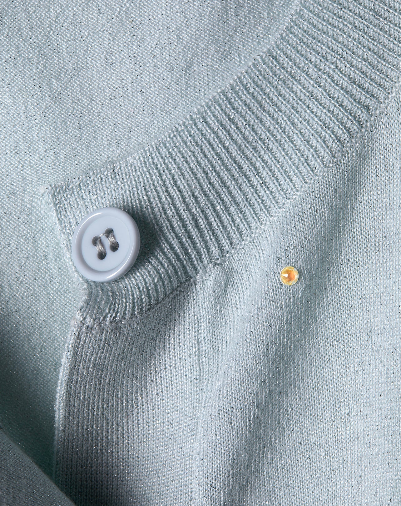 Crystal Strass Cashmere Mix Cardigan - Water Green
