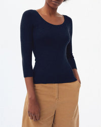 Cashmere seamless crew neck jumper - Navy