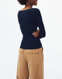 Cashmere seamless crew neck jumper - Navy
