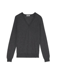 Ultra-fine cashmere V-neck jumper - Anthracite