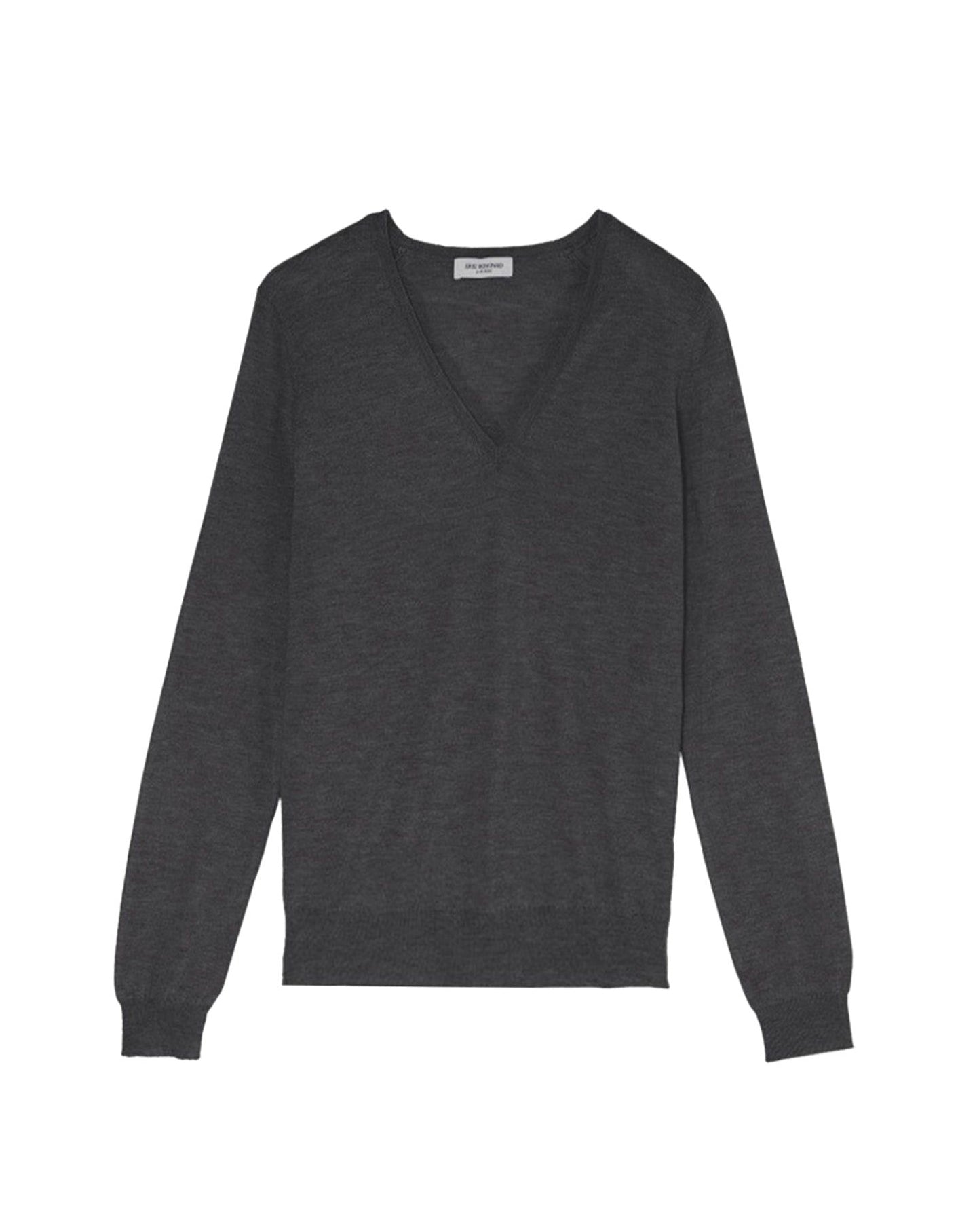 Ultra-fine cashmere V-neck jumper - Anthracite