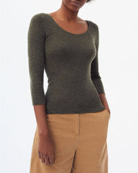 Cashmere seamless crew neck jumper - Khaki