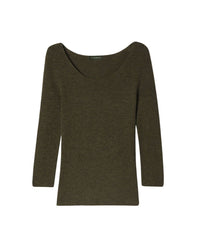 Cashmere seamless crew neck jumper - Khaki