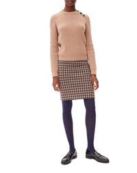 Wool and cashmere skirt suit - Navy & Camel