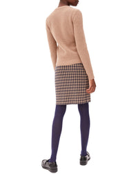 Wool and cashmere skirt suit - Navy & Camel