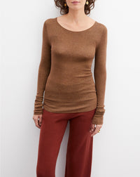 Cashmere and silk seamless crew neck jumper - Lion