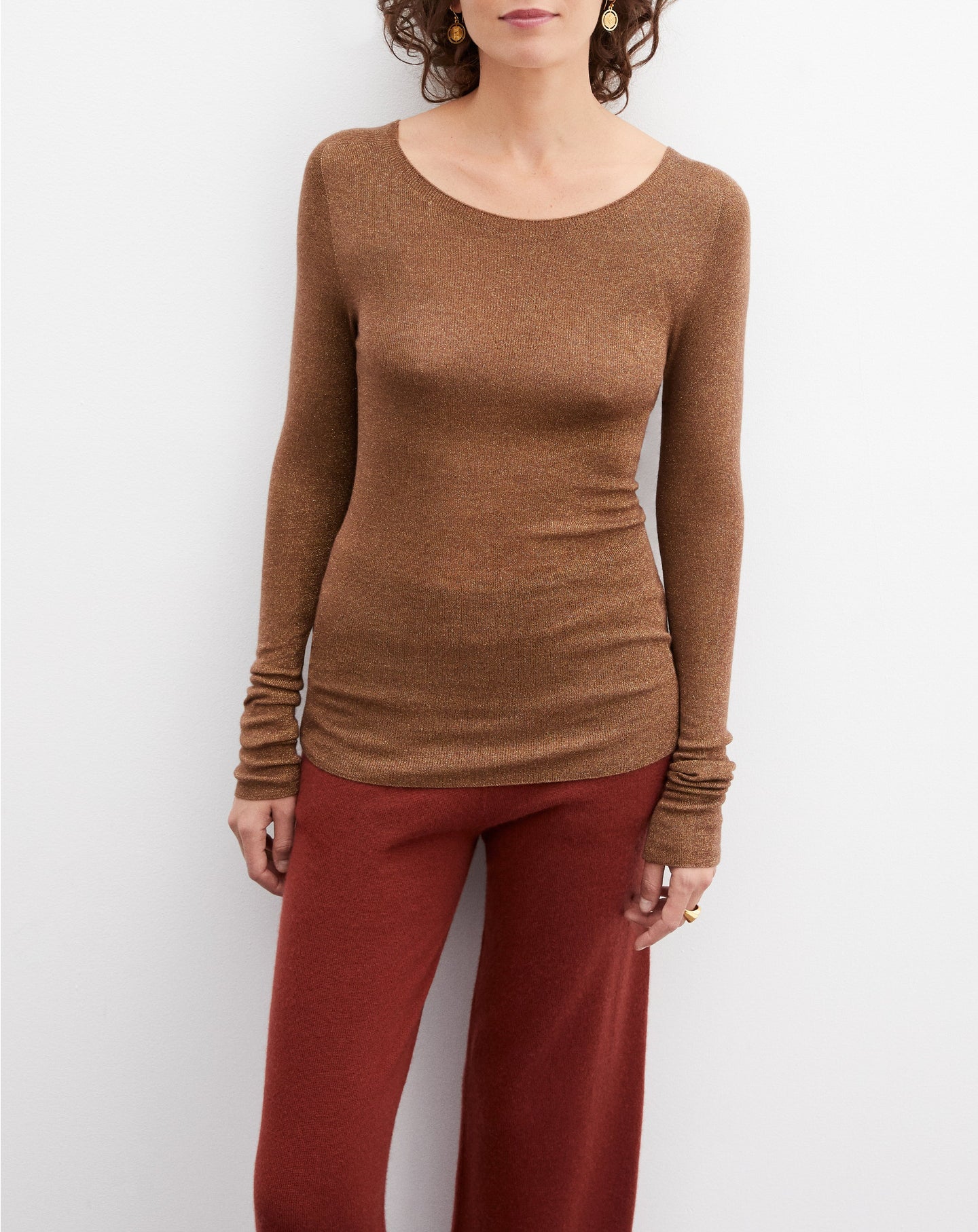 Cashmere and silk seamless crew neck jumper - Lion