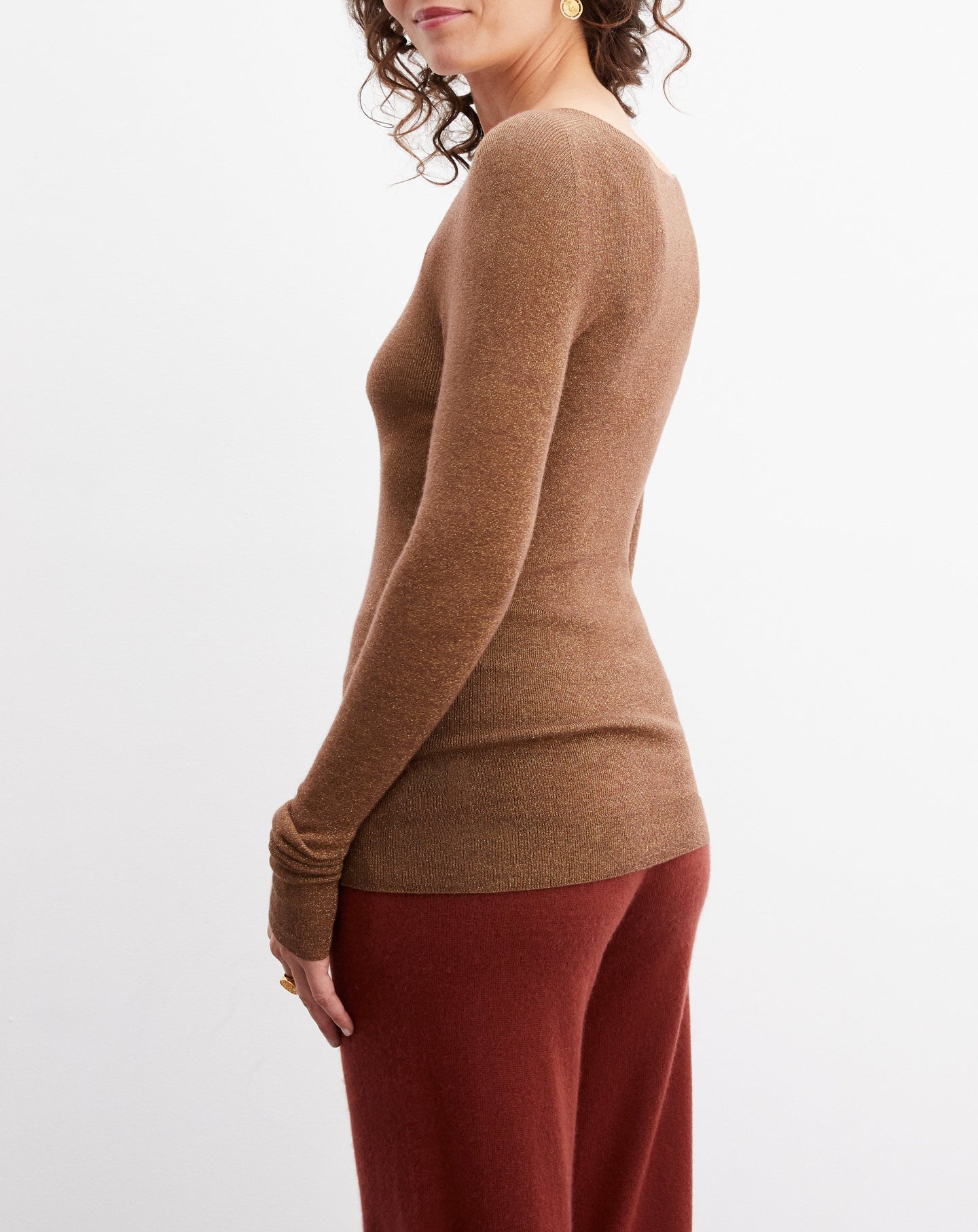 Cashmere and silk seamless crew neck jumper - Lion