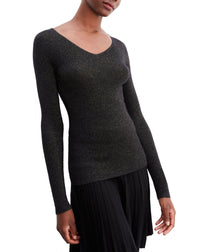 Cashmere ribbed seamless jumper - Black