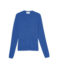 Cardigan cintré à poches en cachemire - Bleu Mousquetaire