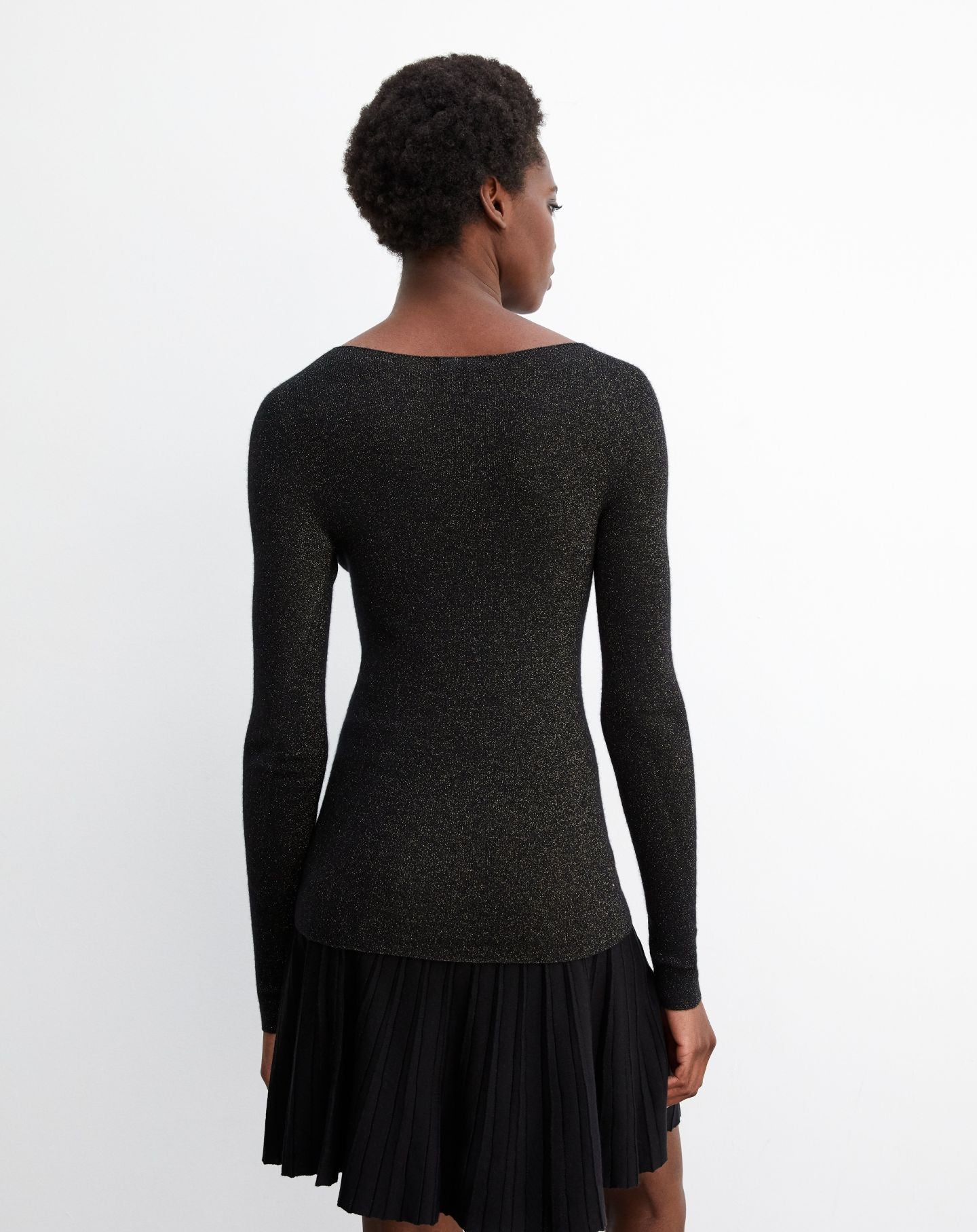 Cashmere ribbed seamless jumper - Black