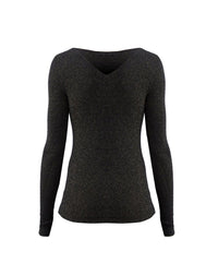 Cashmere ribbed seamless jumper - Black