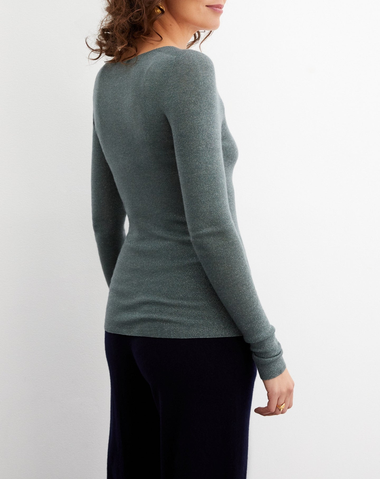 Seamless cashmere and silk V-neck jumper - Horizon