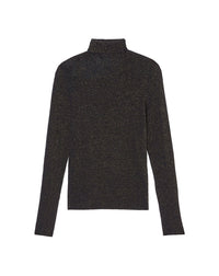 Cashmere and silk metallic seamless turtleneck jumper - Black
