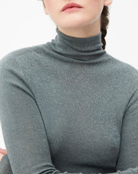 Cashmere blend turtleneck jumper with metallic ribbing - Horizon
