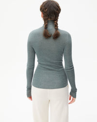 Cashmere blend turtleneck jumper with metallic ribbing - Horizon
