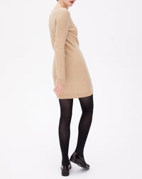 Sequin cashmere dress - Camel