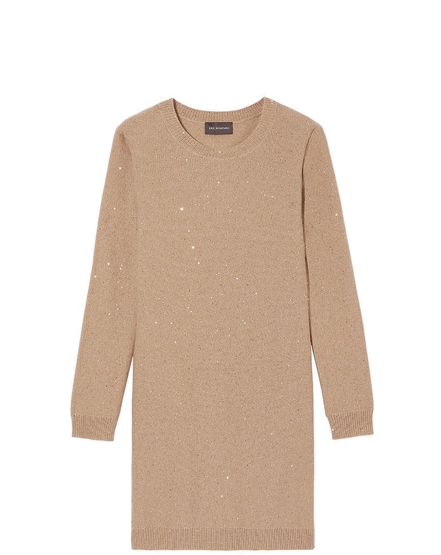 Sequin cashmere dress - Camel