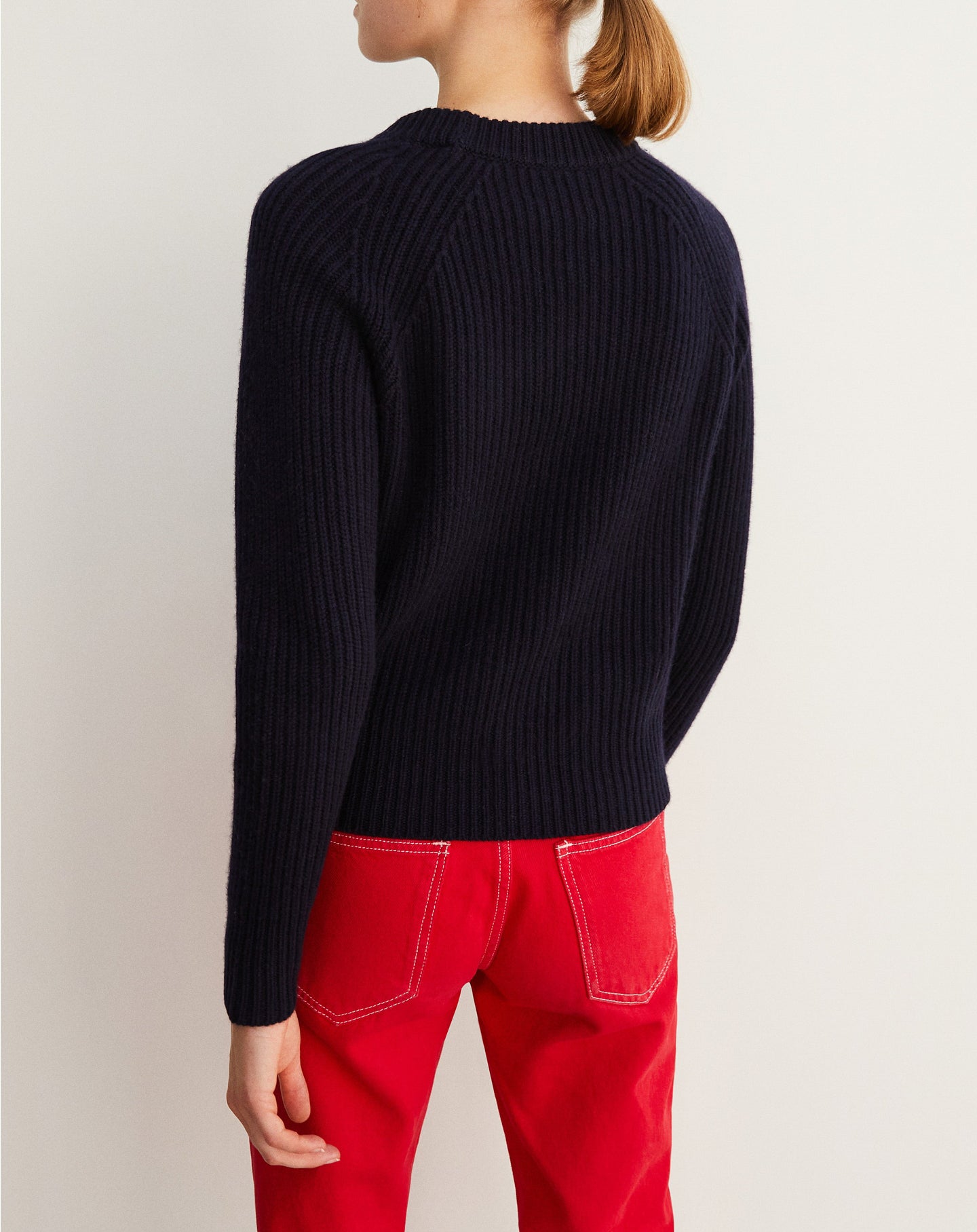Cashmere Jeux de cotes crew neck jumper - Navy