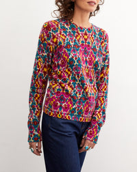 Pull ras de cou imprimé Ispahan en cachemire - Multicoloris