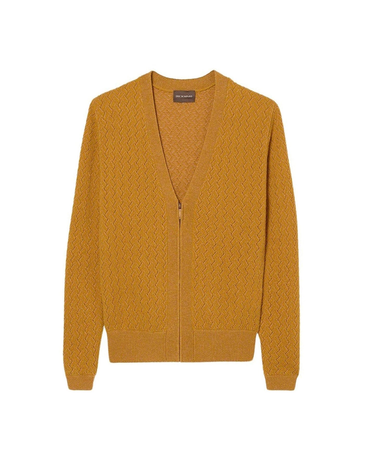 Gilet zippé point bicolore criss-cross en laine - Brassica