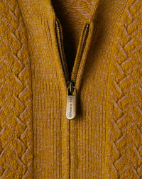 Gilet zippé point bicolore criss-cross en laine - Brassica