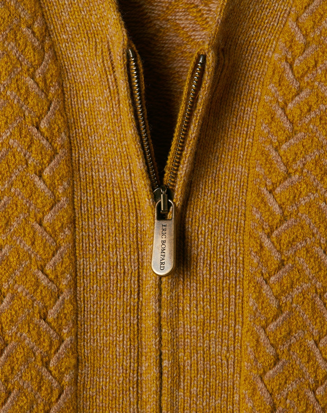 Gilet zippé point bicolore criss-cross en laine - Brassica