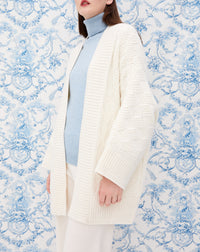 Stitch jacket in alpaca and cashmere - Natural